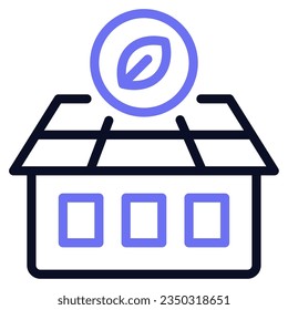 Green Rooftop Icon can be used for web, app, infographic, etc