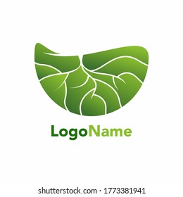 Green roots in the soil logo template