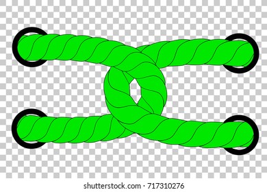 Green Rope out from hole, at Transparent Effect Background
