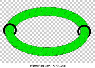 Green Rope out from hole, at Transparent Effect Background
