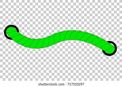 Green Rope out from hole, at Transparent Effect Background

