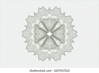 Green rosette. Linear Illustration.
