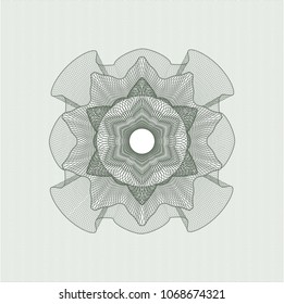 Green rosette. Linear Illustration.