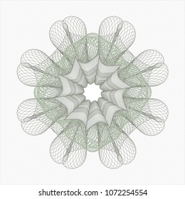 Green rosette. Linear Illustration.