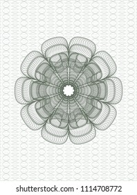 Green rosette. Linear Illustration.