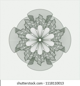Green rosette. Linear Illustration.