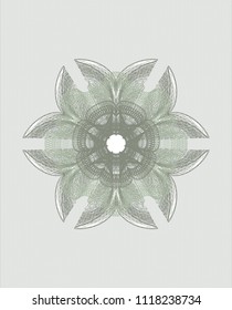 Green rosette. Linear Illustration.