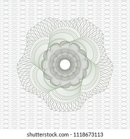 Green rosette. Linear Illustration.