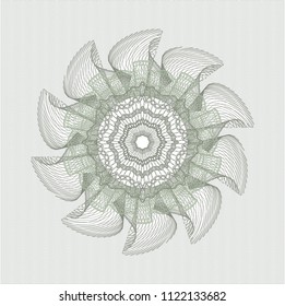 Green rosette. Linear Illustration.
