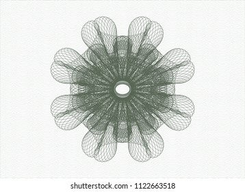 Green rosette. Linear Illustration.