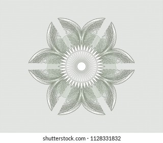 Green rosette. Linear Illustration.