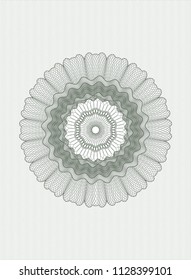 Green rosette. Linear Illustration.