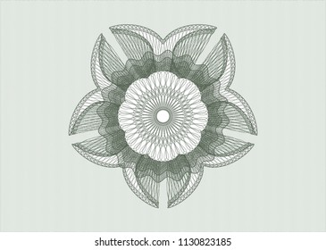 Green rosette. Linear Illustration.