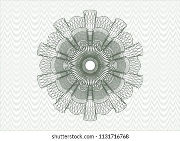 Green rosette. Linear Illustration.