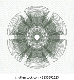 Green rosette. Linear Illustration.