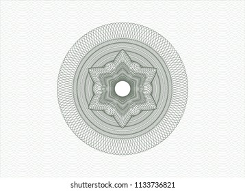 Green rosette. Linear Illustration.