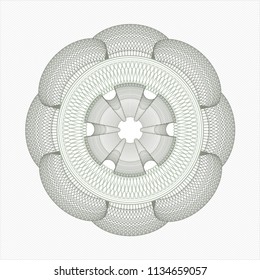 Green rosette. Linear Illustration.