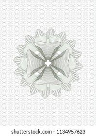 Green rosette. Linear Illustration.