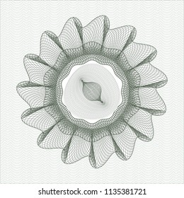 Green rosette. Linear Illustration.