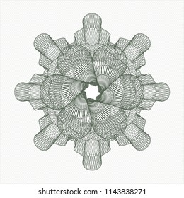 Green rosette. Linear Illustration.