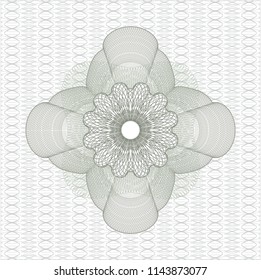 Green rosette. Linear Illustration.