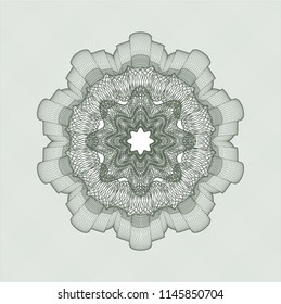 Green rosette. Linear Illustration.