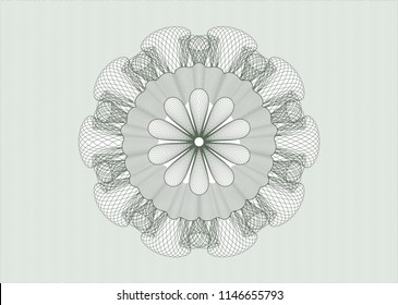 Green rosette. Linear Illustration.