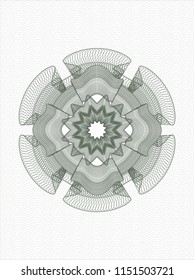 Green rosette. Linear Illustration.