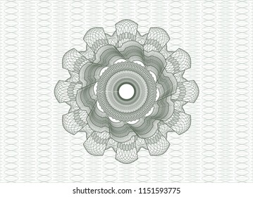 Green rosette. Linear Illustration.