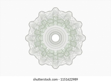 Green rosette. Linear Illustration.