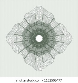 Green rosette. Linear Illustration.
