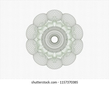 Green rosette. Linear Illustration.