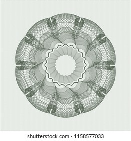 Green rosette. Linear Illustration.