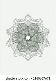 Green rosette. Linear Illustration.