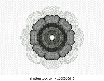 Green rosette. Linear Illustration.