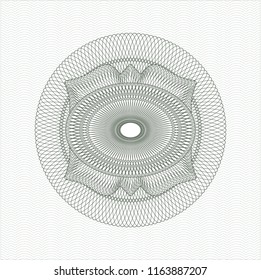 Green rosette. Linear Illustration.