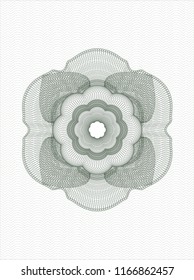 Green rosette. Linear Illustration.