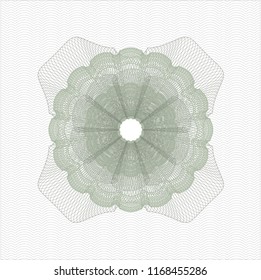Green rosette. Linear Illustration.