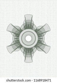 Green rosette. Linear Illustration.