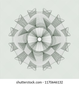 Green rosette. Linear Illustration.