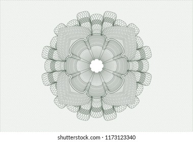 Green rosette. Linear Illustration.