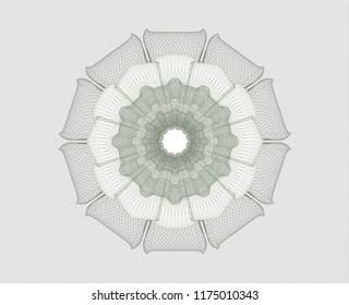 Green rosette. Linear Illustration.