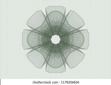 Green rosette. Linear Illustration.