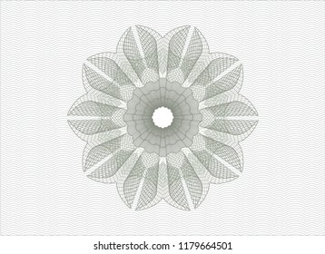 Green rosette. Linear Illustration.