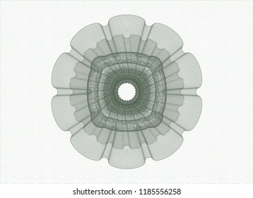 Green rosette. Linear Illustration.