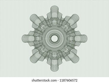 Green rosette. Linear Illustration.