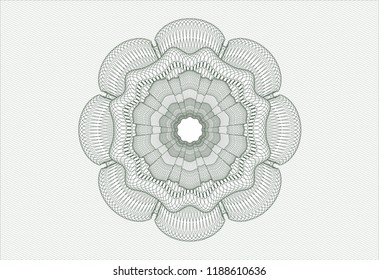 Green rosette. Linear Illustration.