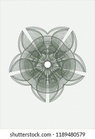 Green rosette. Linear Illustration.