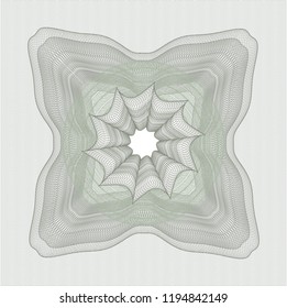 Green rosette. Linear Illustration.