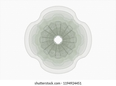 Green rosette. Linear Illustration.